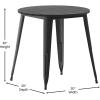 Flash Furniture Declan Commercial Outdoor Dining Table, All Weather Poly Resin Top with Steel Base, 30″ Round, Brown/Black(Black Top/Black Frame)