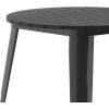 Flash Furniture Declan Commercial Outdoor Dining Table, All Weather Poly Resin Top with Steel Base, 30″ Round, Brown/Black(Black Top/Black Frame)
