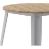 Flash Furniture Declan Commercial Outdoor Dining Table, All Weather Poly Resin Top with Steel Base, 30″ Round, Brown/Black(Brown Top/Silver Frame)