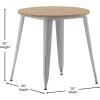 Flash Furniture Declan Commercial Outdoor Dining Table, All Weather Poly Resin Top with Steel Base, 30″ Round, Brown/Black(Brown Top/Silver Frame)