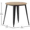 Flash Furniture Declan Commercial Outdoor Dining Table, All Weather Poly Resin Top with Steel Base, 30″ Round, Brown/Black(Brown/Black)