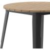 Flash Furniture Declan Commercial Outdoor Dining Table, All Weather Poly Resin Top with Steel Base, 30″ Round, Brown/Black(Brown/Black)