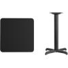 Flash Furniture Graniss 24” Square Walnut Laminate Table Top with 22” x 22” Table Height Base(Black)