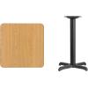 Flash Furniture Graniss 24” Square Walnut Laminate Table Top with 22” x 22” Table Height Base(Natural)