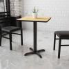 Flash Furniture Graniss 24” Square Walnut Laminate Table Top with 22” x 22” Table Height Base(Natural)