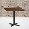 Flash Furniture Graniss 24” Square Walnut Laminate Table Top with 22” x 22” Table Height Base(Walnut)