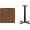 Flash Furniture Graniss 24” Square Walnut Laminate Table Top with 22” x 22” Table Height Base(Walnut)