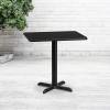 Flash Furniture Graniss 24” x 30” Rectangular Mahogany Laminate Table Top with 22” x 22” Table Height Base(Black)