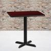Flash Furniture Graniss 24” x 30” Rectangular Mahogany Laminate Table Top with 22” x 22” Table Height Base(Mahogany)