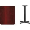 Flash Furniture Graniss 24” x 30” Rectangular Mahogany Laminate Table Top with 22” x 22” Table Height Base(Mahogany)
