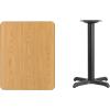 Flash Furniture Graniss 24” x 30” Rectangular Mahogany Laminate Table Top with 22” x 22” Table Height Base(Natural)