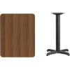 Flash Furniture Graniss 24” x 30” Rectangular Mahogany Laminate Table Top with 22” x 22” Table Height Base(Walnut)
