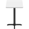 Flash Furniture Graniss 24” x 30” Rectangular Mahogany Laminate Table Top with 22” x 22” Table Height Base(White)
