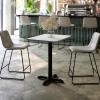 Flash Furniture Graniss 24” x 30” Rectangular Mahogany Laminate Table Top with 22” x 22” Table Height Base(White)