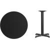 Flash Furniture Graniss 30” Round Walnut Laminate Table Top with 22” x 22” Table Height Base(Black)