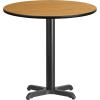 Flash Furniture Graniss 30” Round Walnut Laminate Table Top with 22” x 22” Table Height Base(Natural)