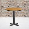 Flash Furniture Graniss 30” Round Walnut Laminate Table Top with 22” x 22” Table Height Base(Natural)