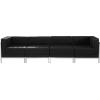 Flash Furniture HERCULES Imagination Series Black LeatherSoft 4 Piece Lounge Set(Black)