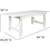 Flash Furniture HERCULES Series 7′ x 40” Antique Rustic Folding Farm Table and Four Bench Set(Antique Rustic White)