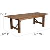 Flash Furniture HERCULES Series 8′ x 40” Antique Rustic Folding Farm Table and Four 40.25″L Bench Set(Antique Rustic)