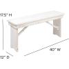 Flash Furniture HERCULES Series 8′ x 40” Antique Rustic Folding Farm Table and Four 40.25″L Bench Set(Antique Rustic White)