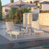Flash Furniture Lyra Commercial Chase Lounge Patio Cushion, Water-Resistant for Outdoor Use, 3 Inch Foam, Beige(Beige)