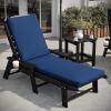 Flash Furniture Lyra Commercial Chase Lounge Patio Cushion, Water-Resistant for Outdoor Use, 3 Inch Foam, Beige(Navy)