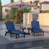 Flash Furniture Lyra Commercial Chase Lounge Patio Cushion, Water-Resistant for Outdoor Use, 3 Inch Foam, Beige(Navy)