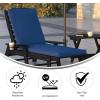Flash Furniture Lyra Commercial Chase Lounge Patio Cushion, Water-Resistant for Outdoor Use, 3 Inch Foam, Beige(Navy)