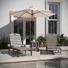 Flash Furniture Monterey Commercial 3-Piece Indoor/Outdoor Adirondack Set, 2 Adjustable HDPE Loungers with Cup Holders, 2-Tier Side Table, All-Weather Use, Brown