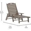 Flash Furniture Monterey Commercial 3-Piece Indoor/Outdoor Adirondack Set, 2 Adjustable HDPE Loungers with Cup Holders, 2-Tier Side Table, All-Weather Use, Brown