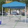 Flash Furniture Otis 8’x8′ Blue Pop Up Event Canopy Tent with Carry Bag and 6-Foot Bi-Fold Folding Table with Carrying Handle – Tailgate Tent Set(Blue)