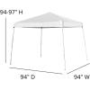 Flash Furniture Otis 8’x8′ Blue Pop Up Event Canopy Tent with Carry Bag and 6-Foot Bi-Fold Folding Table with Carrying Handle – Tailgate Tent Set(White)