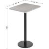 Flash Furniture Stiles 24” x 30” Rectangular Black Laminate Table Top with 18” Round Bar Height Table Base(Grey)