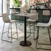 Flash Furniture Stiles 24” x 30” Rectangular Black Laminate Table Top with 18” Round Bar Height Table Base(Grey)