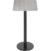 Flash Furniture Stiles 24” x 30” Rectangular Black Laminate Table Top with 18” Round Bar Height Table Base(Grey)