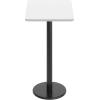 Flash Furniture Stiles 24” x 30” Rectangular Black Laminate Table Top with 18” Round Bar Height Table Base(White)