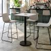 Flash Furniture Stiles 24” x 30” Rectangular Black Laminate Table Top with 18” Round Bar Height Table Base(White)