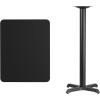 Flash Furniture Stiles 24” x 30” Rectangular Black Laminate Table Top with 22” x 22” Bar Height Table Base(Black)