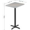 Flash Furniture Stiles 24” x 30” Rectangular Black Laminate Table Top with 22” x 22” Bar Height Table Base(Grey)
