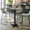 Flash Furniture Stiles 24” x 30” Rectangular Black Laminate Table Top with 22” x 22” Bar Height Table Base(Grey)