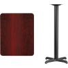 Flash Furniture Stiles 24” x 30” Rectangular Black Laminate Table Top with 22” x 22” Bar Height Table Base(Mahogany)