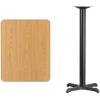 Flash Furniture Stiles 24” x 30” Rectangular Black Laminate Table Top with 22” x 22” Bar Height Table Base(Natural)