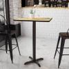 Flash Furniture Stiles 24” x 30” Rectangular Black Laminate Table Top with 22” x 22” Bar Height Table Base(Natural)