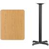 Flash Furniture Stiles 24” x 30” Rectangular Black Laminate Table Top with 22” x 22” Bar Height Table Base(Natural)