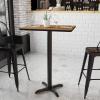Flash Furniture Stiles 24” x 30” Rectangular Black Laminate Table Top with 22” x 22” Bar Height Table Base(Walnut)