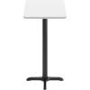 Flash Furniture Stiles 24” x 30” Rectangular Black Laminate Table Top with 22” x 22” Bar Height Table Base(White)