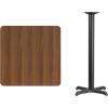 Flash Furniture Stiles 30” Square Black Laminate Table Top with 22” x 22” Bar Height Table Base(Mahogany)