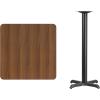 Flash Furniture Stiles 30” Square Black Laminate Table Top with 22” x 22” Bar Height Table Base(Walnut)