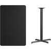 Flash Furniture Stiles 30” x 48” Rectangular Black Laminate Table Top with 23.5” x 29.5” Bar Height Table Base(Black)